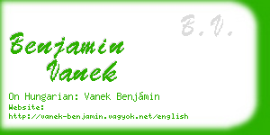 benjamin vanek business card